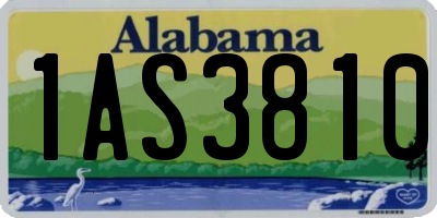 AL license plate 1AS3810