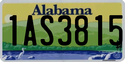 AL license plate 1AS3815