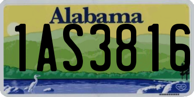 AL license plate 1AS3816