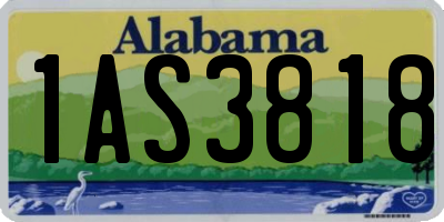 AL license plate 1AS3818