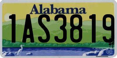 AL license plate 1AS3819