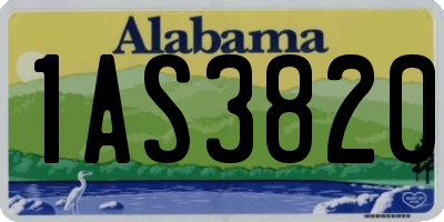 AL license plate 1AS3820