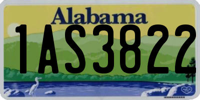 AL license plate 1AS3822