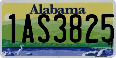 AL license plate 1AS3825