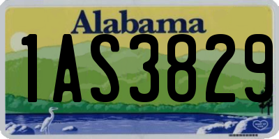 AL license plate 1AS3829