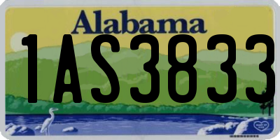 AL license plate 1AS3833