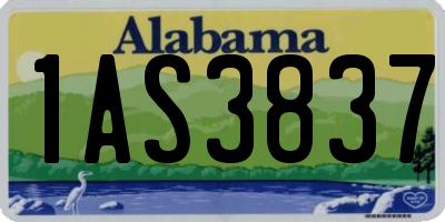 AL license plate 1AS3837