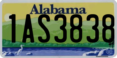 AL license plate 1AS3838