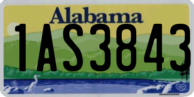 AL license plate 1AS3843