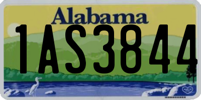 AL license plate 1AS3844