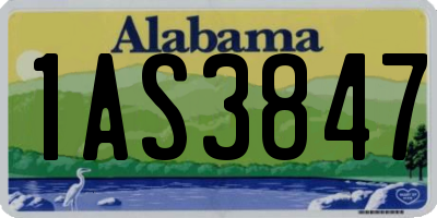 AL license plate 1AS3847