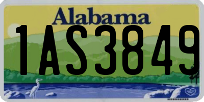 AL license plate 1AS3849