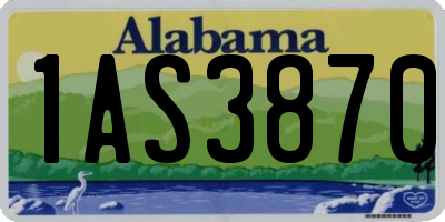 AL license plate 1AS3870