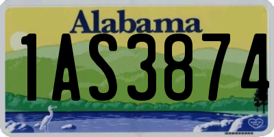 AL license plate 1AS3874