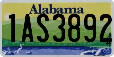 AL license plate 1AS3892