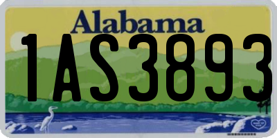 AL license plate 1AS3893