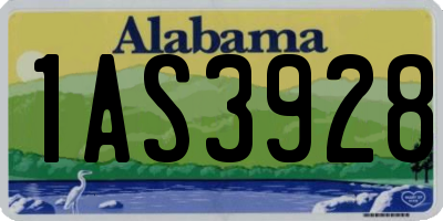 AL license plate 1AS3928