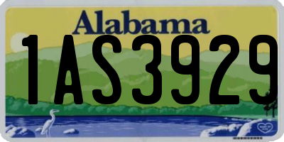 AL license plate 1AS3929