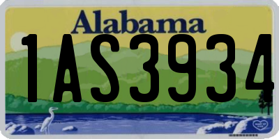 AL license plate 1AS3934