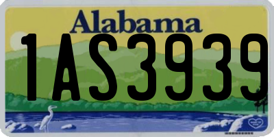 AL license plate 1AS3939