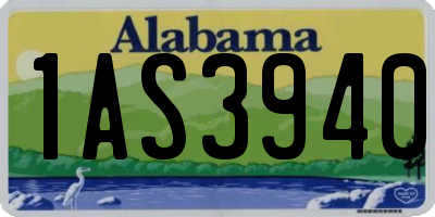 AL license plate 1AS3940