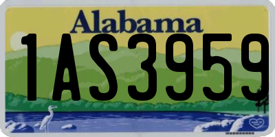 AL license plate 1AS3959