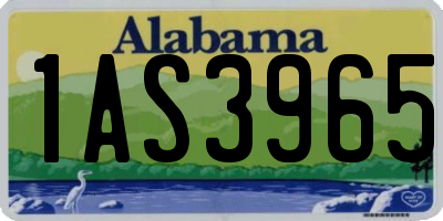 AL license plate 1AS3965