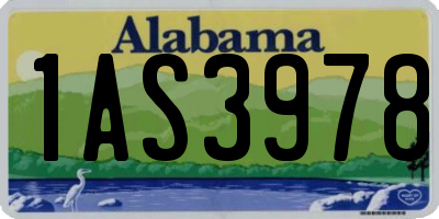 AL license plate 1AS3978