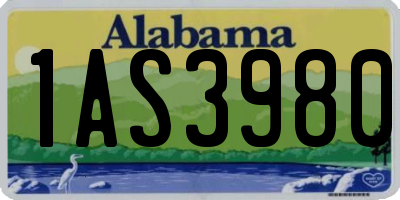 AL license plate 1AS3980