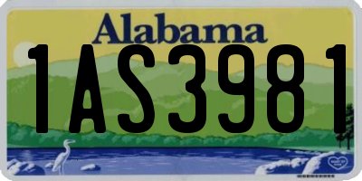 AL license plate 1AS3981