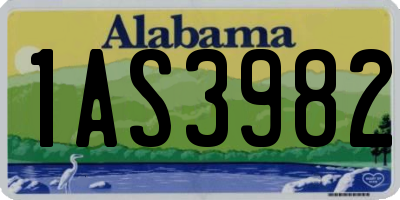AL license plate 1AS3982