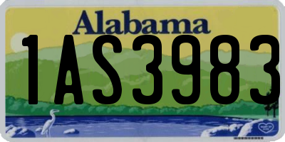 AL license plate 1AS3983