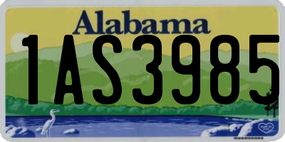 AL license plate 1AS3985