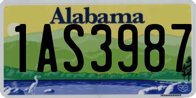 AL license plate 1AS3987