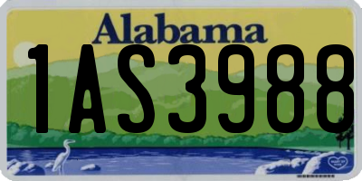 AL license plate 1AS3988