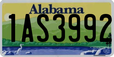 AL license plate 1AS3992