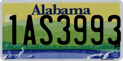 AL license plate 1AS3993