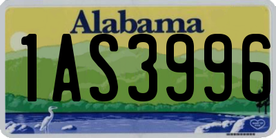 AL license plate 1AS3996