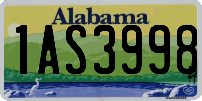 AL license plate 1AS3998