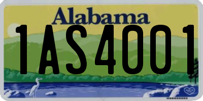 AL license plate 1AS4001