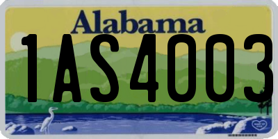 AL license plate 1AS4003