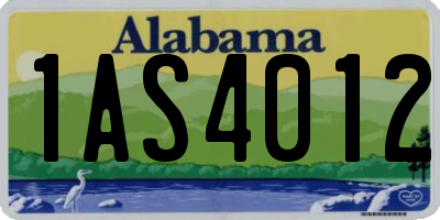 AL license plate 1AS4012