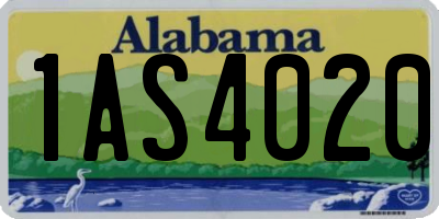 AL license plate 1AS4020