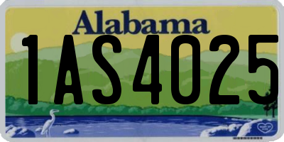 AL license plate 1AS4025