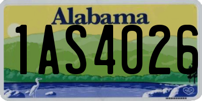 AL license plate 1AS4026