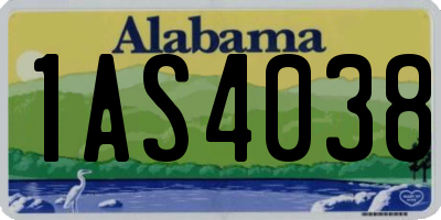 AL license plate 1AS4038