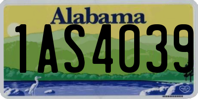 AL license plate 1AS4039