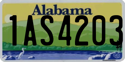 AL license plate 1AS4203