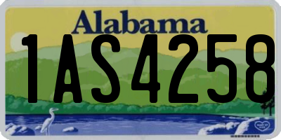 AL license plate 1AS4258