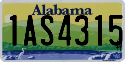 AL license plate 1AS4315